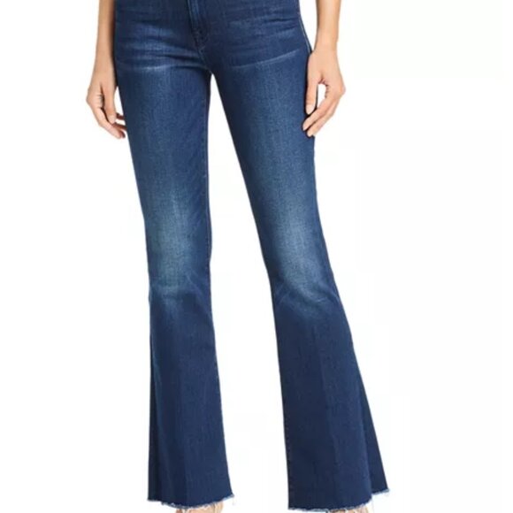 MOTHER Jeans; The Weekender Fray; Size 26; Tongue in Cheek Dark Blue Flare Jeans - Picture 9 of 9